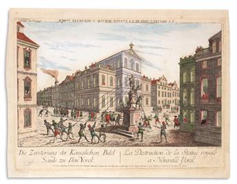 (NEW YORK CITY.) Haberman, Francois Xavier. Three hand-colored engraved views